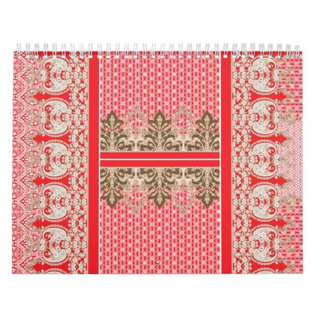 A stunning Indian wedding dress adorned with a ric Calendar (Cover)