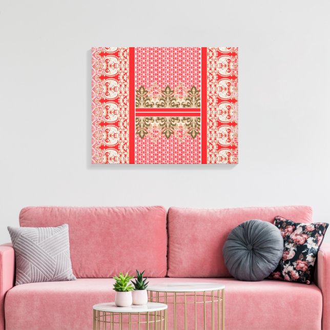 A stunning Indian wedding dress adorned with a ric Canvas Print (Insitu(LivingRoom))