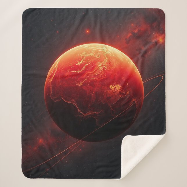 A Stunning Red Planet Sherpa Blanket (Front)