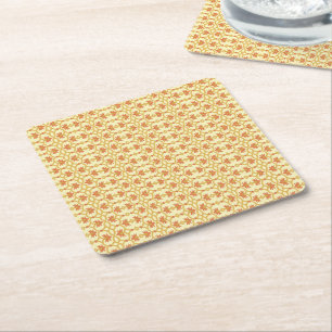 a Stunning Yellow and White Background Design  Square Paper Coaster
