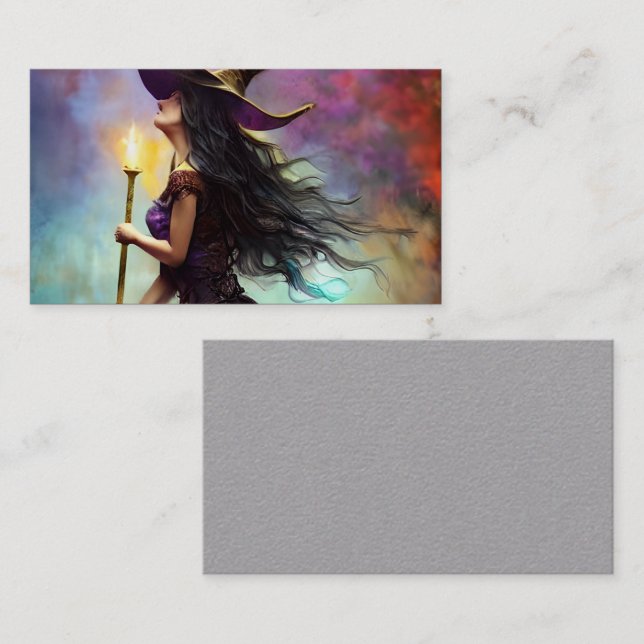 A Stunningly Realistic Witch Triptych Business Card (Front/Back)