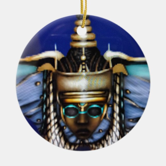 a sturdy afrocentric ceramic tree decoration (Front)