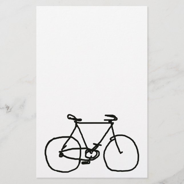 a stylised black bicycle stationery (Front)