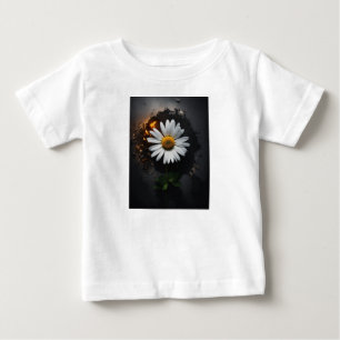 A stylised image of a blooming daisy, its petals r baby T-Shirt