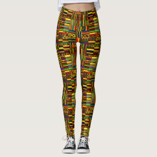 A stylised interpretation of "Kente" print Leggings
