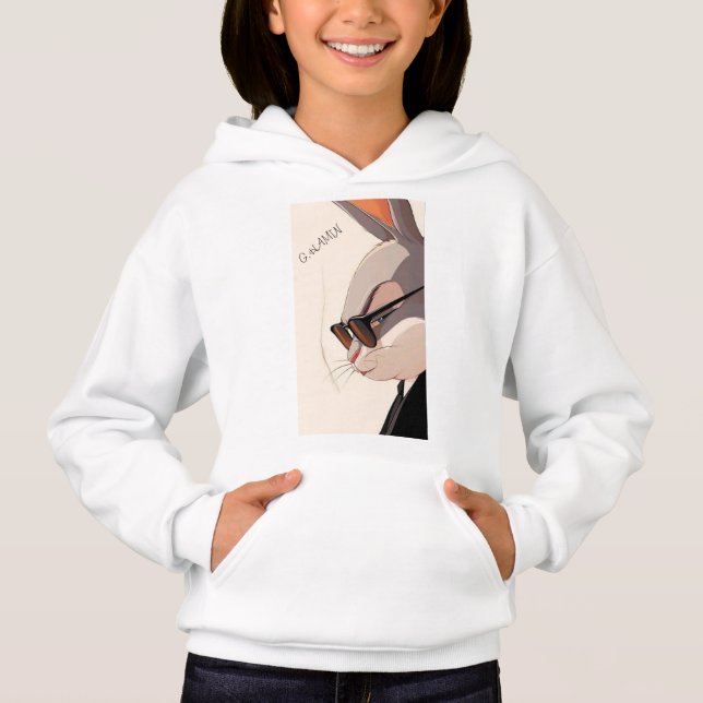 A stylish rabbit-patterned hoodie for children (Front)