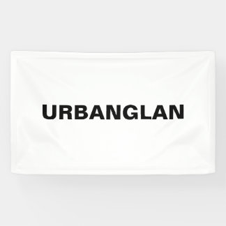 A stylish white banner with URBANGLAN Design