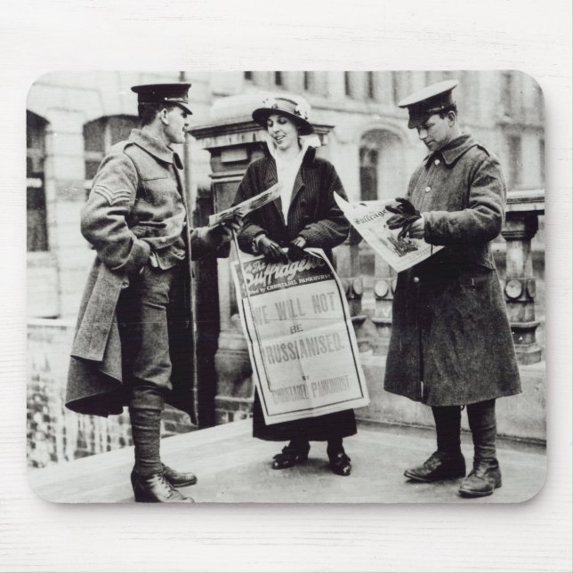 A Suffragette selling newspapers to two Mouse Pad (Front)