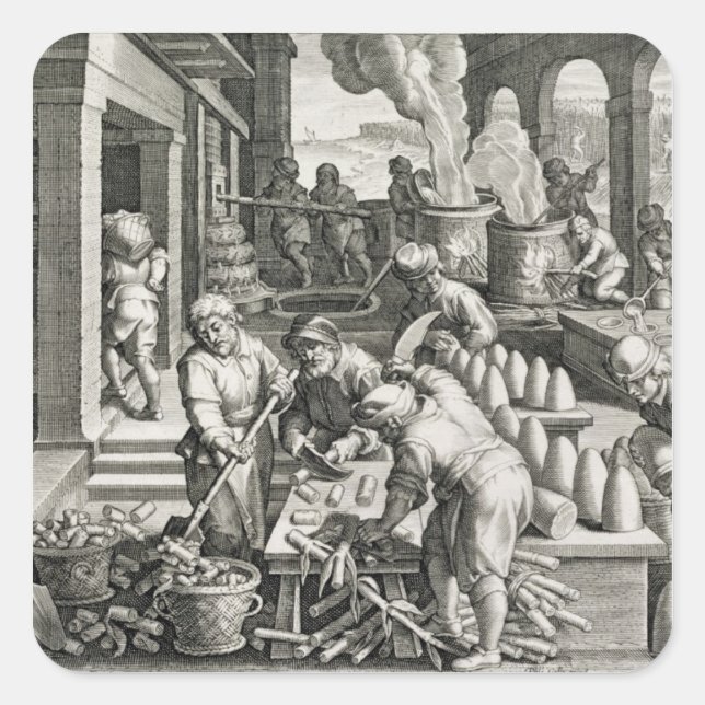 A Sugar Mill and the Production of Sugar Square Sticker (Front)