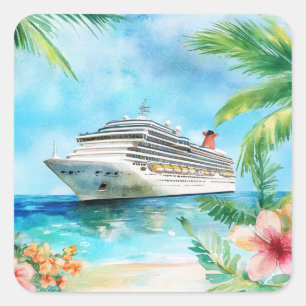 A Summer Cruise Square Sticker