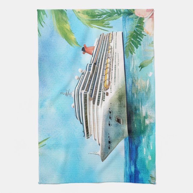 A Summer Cruise Tea Towel (Vertical)