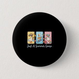 A summer goose funny beach vacation summer break 6 cm round badge