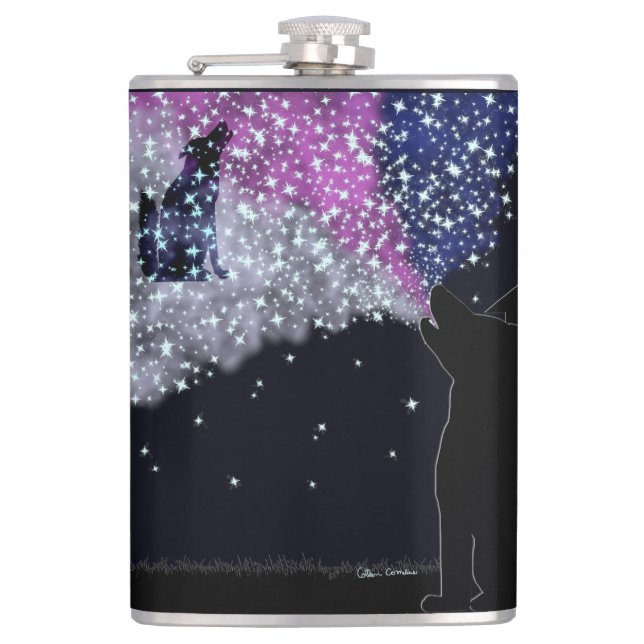 A Summer Night with Sirius  Hip Flask (Front)