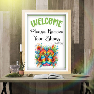 A Summer Please Remove Shoes Sign