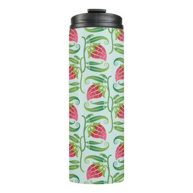 a summery seamless pattern featuring strawberries  thermal tumbler (Front)