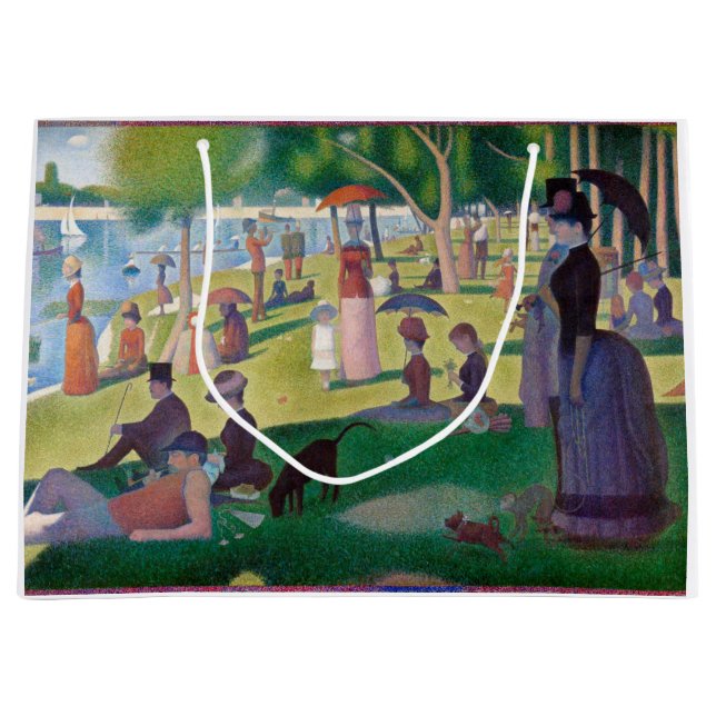 A Sunday Afternoon at La Grande Jatte, Seurat Large Gift Bag (Front)