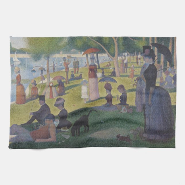 A Sunday on La Grande Jatte, Georges Seurat 1884 Tea Towel (Horizontal)
