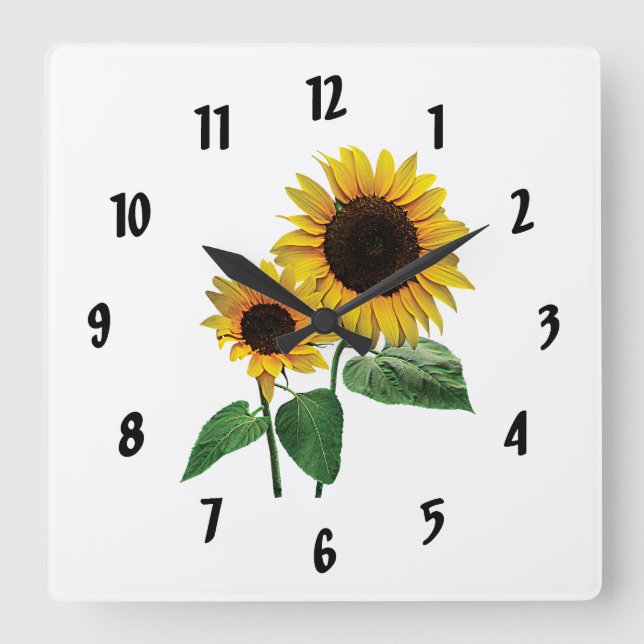 A Sunflower Mummy's Love Square Wall Clock (Front)