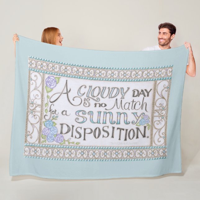 A Sunny Disposition Fleece Blanket (Light Blue) (In Situ)