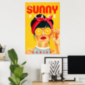 "A Sunny Place For Shady Ladies" Retro Pinup Art Poster (Home Office)