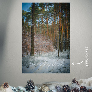 A sunny winter day in the pine forest poster