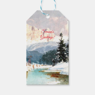 A Sunny Winter Day, View of the Dolomites, custom Gift Tags