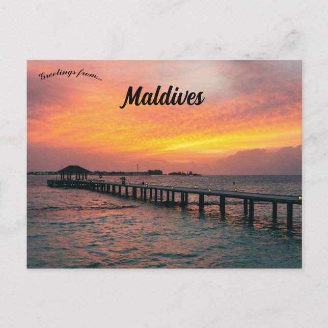 A Sunset in Maldives Postcard (Front)