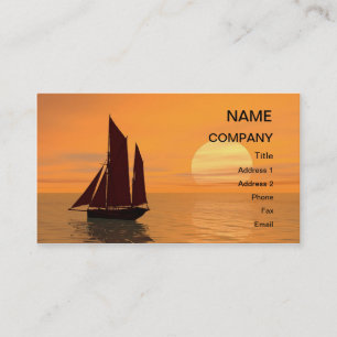 A sunset yacht card for you to customise