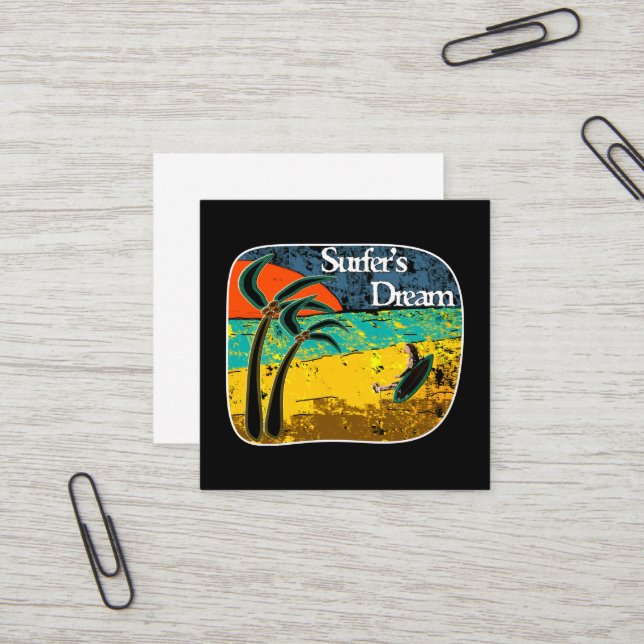 A surfer's dream  square business card (Front/Back In Situ)