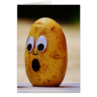 A surprised potato blank card