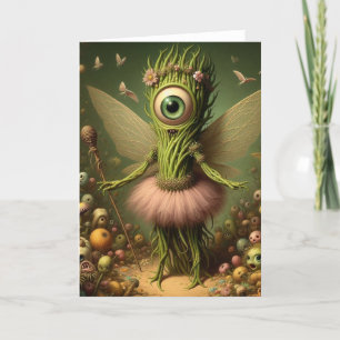 A surreal eldritch asparagus fairy  card