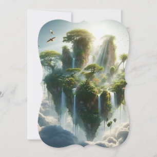 A surreal floating island in the sky