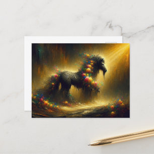 A surreal floral Zebra Postcard