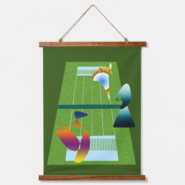 A Surreal Tennis Match Hanging Tapestry (Front)