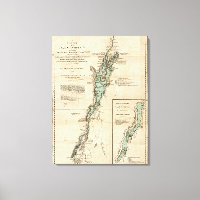 A Survey of Lake Champlain Canvas Print (Front)