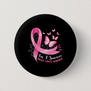 A Survivor Breast Cancer Awareness Pink Ribbon Wom 6 Cm Round Badge