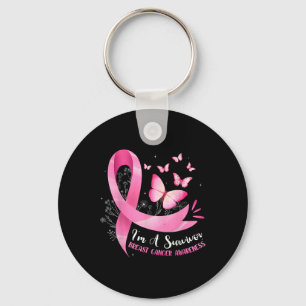 A Survivor Breast Cancer Awareness Pink Ribbon Wom Key Ring