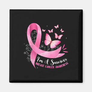 A Survivor Breast Cancer Awareness Pink Ribbon Wom Magnet