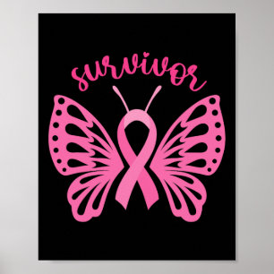 A Survivor Dragonfly Breast Cancer Awareness 1  Poster