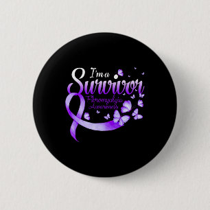 A Survivor Fibromyalgia Awareness Butterfly 1  6 Cm Round Badge
