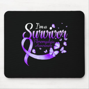 A Survivor Fibromyalgia Awareness Butterfly Mouse Pad