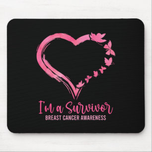 A Survivor Shirt Pink Butterfly Heart Breast Cance Mouse Pad