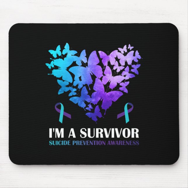 A Survivor Suicide Prevention Awareness Butterfly  Mouse Pad (Front)