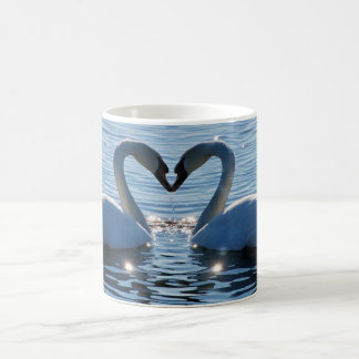 A Swan Heart Kiss, Reflections of Love Coffee Mug