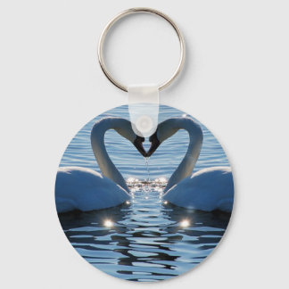 A Swan Heart Kiss, Reflections of Love Key Ring