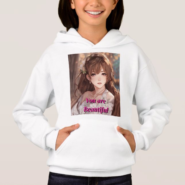 A sweatshirt with an image of cute girl . (Front)