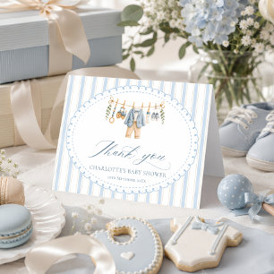 A Sweet Baby Boy Clothes Baby Shower Thank You Card