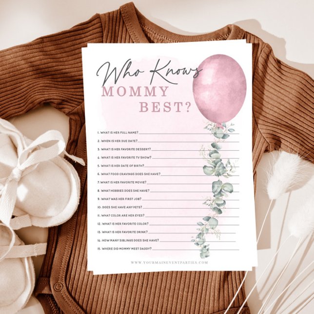 A Sweet Baby Girl Baby Shower Who Knows Mummy Best Invitation (Creator Uploaded)