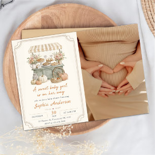 A Sweet Baby Girl Dessert Cart Fall Baby Shower Invitation