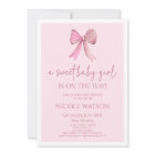 A Sweet Baby Girl Pink Bow Baby Shower